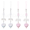 Globleland 4Pcs 2 Colors Alloy with Acrylic Keychain AJEW-GL0002-69-1