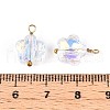 Electroplate Glass Flower Charms STAS-N110-15G-3