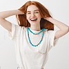 FIBLOOM 3Pcs 3 Style Synthetic Turquoise Oval & Nugget & Round Beaded Necklaces Set for Women NJEW-FI0001-04-5