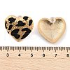 Leopard Print Brass Enamel Stud Earrings for Women EJEW-U055-15C-G-3