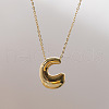 Brass Chunky Initial Pendant Necklaces WG97A63-03-1