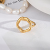 Stainless Steel Irregular Ring Stud Earrings & Cuff Rings Sets for Women OL0643-1-3