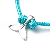Whale Tail Charm Bracelet BJEW-PH01472-04-3