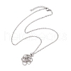 Round Shell Pearl Macrame Pouch Pendant Necklaces NJEW-JN04955-02-5