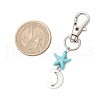 Starfish Turtle Synthetic Turquoise Pendant Decorations HJEW-JM03209-01-3