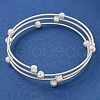 Mother's Day Jewellery Three-Loops Brass & Natural Freshwater Pearl Beaded Wrap Bracelets for Women BJEW-F470-01S-2