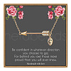 Brass Micro Pave Clear Cubic Zirconia Arrow with Letter Pendant Necklaces FS-WG43978-03-1