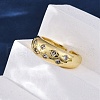 Brass Micro Pave Clear Cubic Zirconia Cuff Rings for Women RJEW-H248-01G-01-3