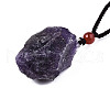 Natural Gemstone Pendant Necklaces NJEW-S421-036-4