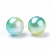 Rainbow Acrylic Imitation Pearl Beads OACR-R065-10mm-03-2