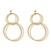 304 Stainless Steel Dangle Stud Earrings EJEW-Z098-27G-4