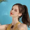  6 Pairs 2 Colors Brass Micro Pave Cubic Zirconia Stud Earring Findings with Loops KK-NB0002-51-6
