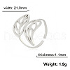Hollow Out Leaf 201 Stainless Steel Adjustable Cuff Rings FS-WG4978C-01-3