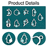   54Pcs 9 Style Alloy Resin Pendants FIND-PH0006-15-4