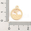 UV Plating Alloy Rhinestone Pendants PALLOY-D026-20G-3