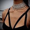 Alloy Full Crystal Rhinestone Teardrop Tassel Choker Necklaces for Women FS-WGE797D-01-2