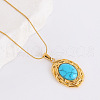 Vintage Oval Synthetic Turquoise Pendant Necklaces XH2096-4