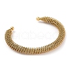 Ion Plating(IP) 304 Stainless Steel Wire Wrap Open Cuff Bangle BJEW-A139-02G-1