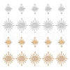 DELORIGIN 32Pcs 4 Styles Brass Solar Eclipse Links Connectors KK-DR0001-10-1