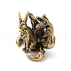 Brass Fox Decoration Ornaments KK-D370-05AG-3
