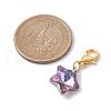 Electroplate Glass Star Pendant Decoration HJEW-JM01583-01-4