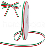 50 Yards Tricolor Polyester Striped Grosgrain Ribbon OCOR-WH0078-199A-1
