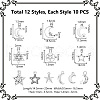 Unicraftale 120Pcs 12 Styles Tibetan Style Alloy Pendants TIBEP-UN0001-21-3