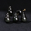 Natural Obsidian 3 Hole Guru Beads PW-WGBA735-02-1