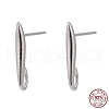 Anti-Tarnish Rhodium Plated 925 Sterling Silver Stud Earring Findings STER-K168-118P-7