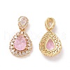 Brass Micro Pave Cubic Zirconia Pendants ZIRC-F134-19G-02-1