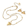 304 Stainless Steel Heart Pendant Necklaces & Stud Earrings for Women SJEW-B020-06G-4