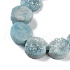 Electroplated Natural Druzy Agate Beads Strands G-M433-01I-4