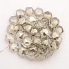 Hexagon Electroplate Pearl Luster Plated Glass Beads Strands EGLA-P015-F10-1