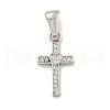 304 Stainless Steel Cubic Zirconia Pendants STAS-C102-04D-P-1