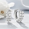 S925 Sterling Silver Geometric Rhinestone Hoop Earrings GX6931-1