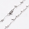 304 Stainless Steel Flower Charm Necklaces NJEW-G336-07P-2