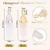 BENECREAT 12Pcs 2 Style Natural Rose Quartz Double Terminated Pointed Pendants G-BC0001-07-2