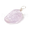 Rough Raw Natural Amethyst Pendants PALLOY-JF01785-02-4