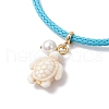 Dyed Synthetic Turquoise Charm Bracelets BJEW-JB11827-4