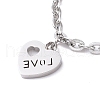 Non-Tarnish 304 Stainless Steel Charm Bracelet for Women BJEW-F436-P-6