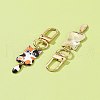 Cat Alloy Enamel Pendant Decorations HJEW-FZ00010-4