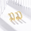 Rack Plating Brass Micro Pave Clear Cubic Zirconia Cuff Earrings EJEW-H147-14G-1