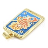 Rack Plating Brass Micro Pave Clear Cubic Zirconia Pendants KK-S371-02G-03-2