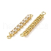 Rack Plating Brass Pave Cubic Zirconia Connector Charms KK-D044-01A-G-01-2