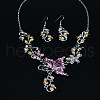 Fashionable Alloy Rhinestone & Enamel Dangle Earrings & Necklaces Sets FS-WG2F17F-04-1