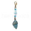 Ocean Theme Alloy Charm & Glass Beads Pendant Decorations HJEW-JM03158-05-2
