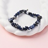 Unisex Chip Natural Sodalite Beaded Stretch Bracelets BJEW-S143-21-1