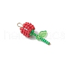 Grade A Round Glass Seed Beads Acrylic Flower Charms PALLOY-MZ00690-04-3