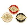 Rack Plating Brass Micro Pave Clear Cubic Zirconia Eye Connector Charms KK-Z063-20G-2