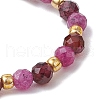 Natural Garnet Beaded Stretch Rings RJEW-JR00867-06-4